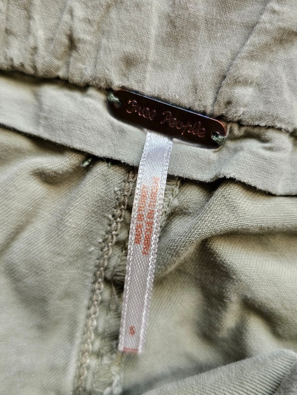 Free People High Rise Olive Green Cargo Jogger Pants Size Small - Picture 5 of 6